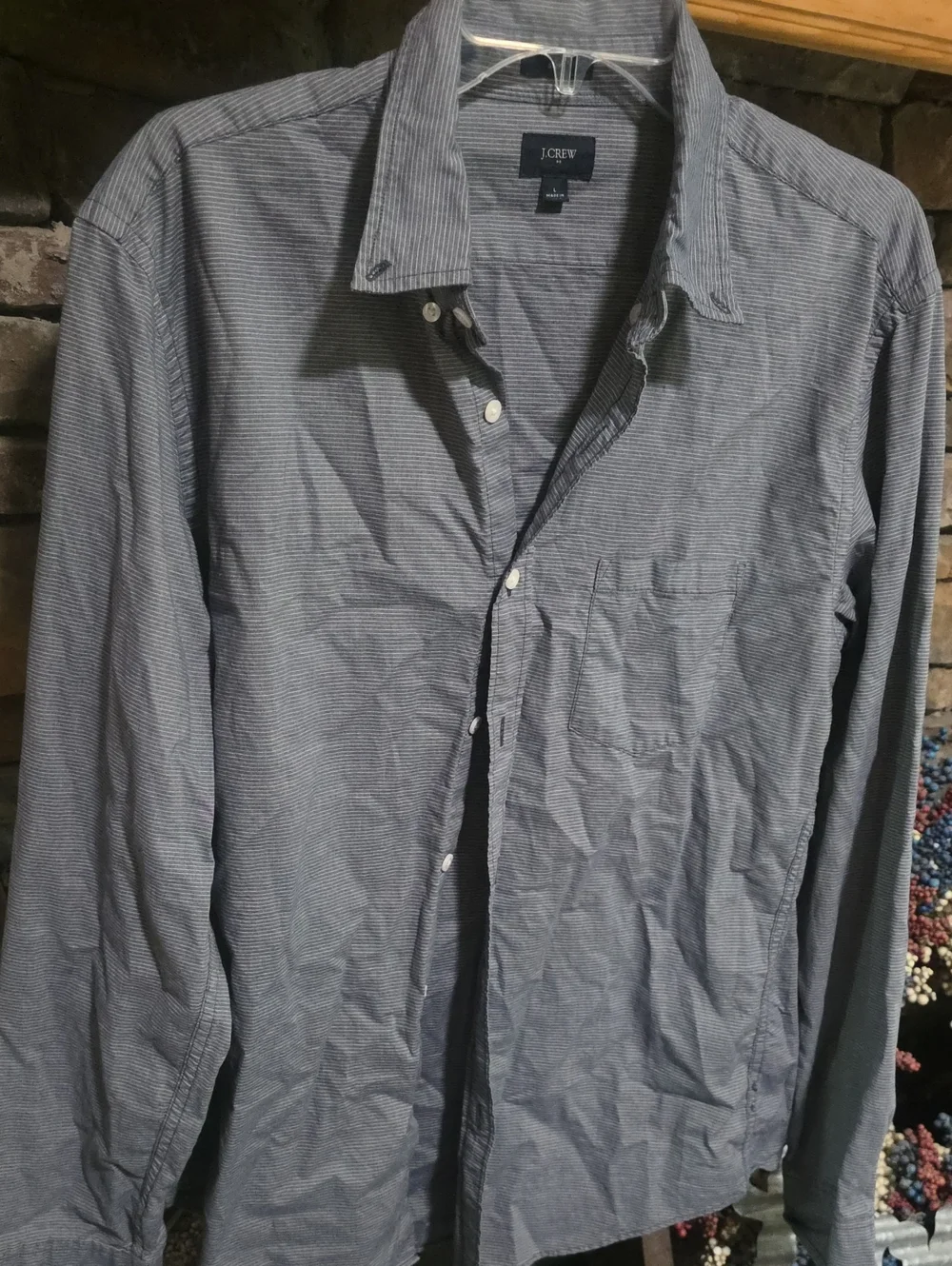 J. Crew Slim Striped Button Up Shirt Sz L